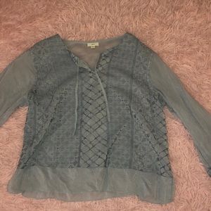 See Through Gray/Blue Blouse